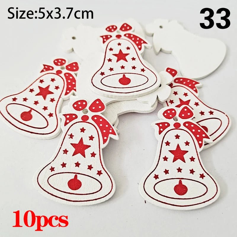 Christmas Wooden Ornaments Hanging Pendants - Festive Fancies