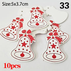 Christmas Wooden Ornaments Hanging Pendants - Festive Fancies