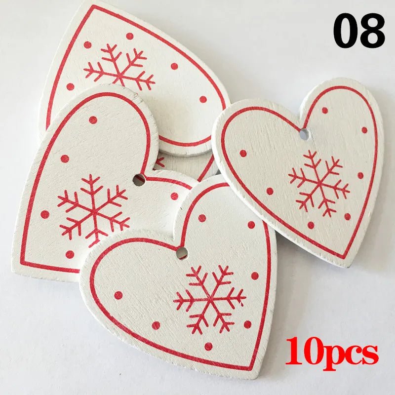 Christmas Wooden Ornaments Hanging Pendants - Festive Fancies