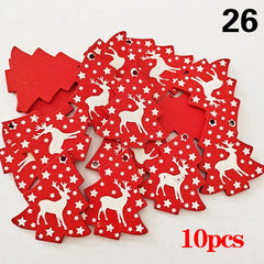 Christmas Wooden Ornaments Hanging Pendants - Festive Fancies