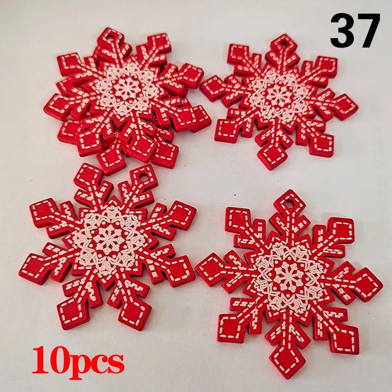 Christmas Wooden Ornaments Hanging Pendants - Festive Fancies