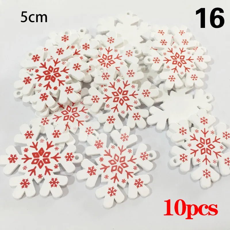 Christmas Wooden Ornaments Hanging Pendants - Festive Fancies