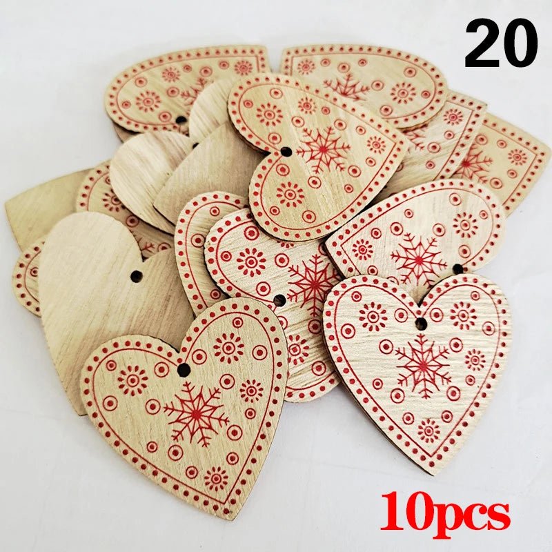 Christmas Wooden Ornaments Hanging Pendants - Festive Fancies
