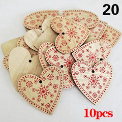 Christmas Wooden Ornaments Hanging Pendants - Festive Fancies