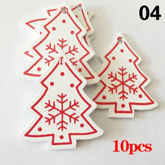 Christmas Wooden Ornaments Hanging Pendants - Festive Fancies