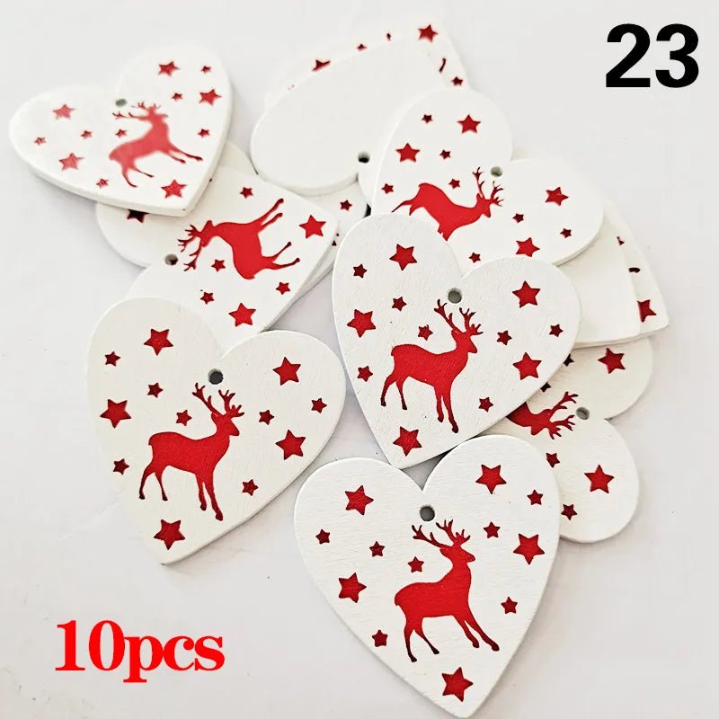 Christmas Wooden Ornaments Hanging Pendants - Festive Fancies
