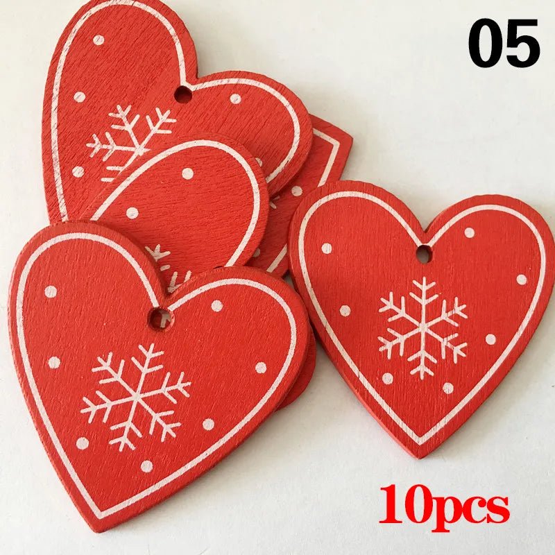 Christmas Wooden Ornaments Hanging Pendants - Festive Fancies