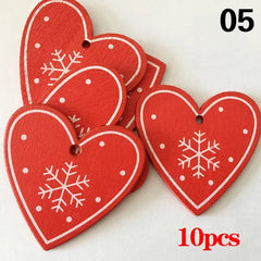Christmas Wooden Ornaments Hanging Pendants - Festive Fancies