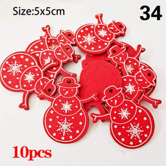 Christmas Wooden Ornaments Hanging Pendants - Festive Fancies