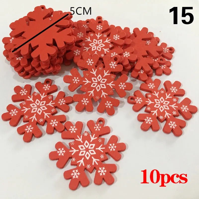 Christmas Wooden Ornaments Hanging Pendants - Festive Fancies