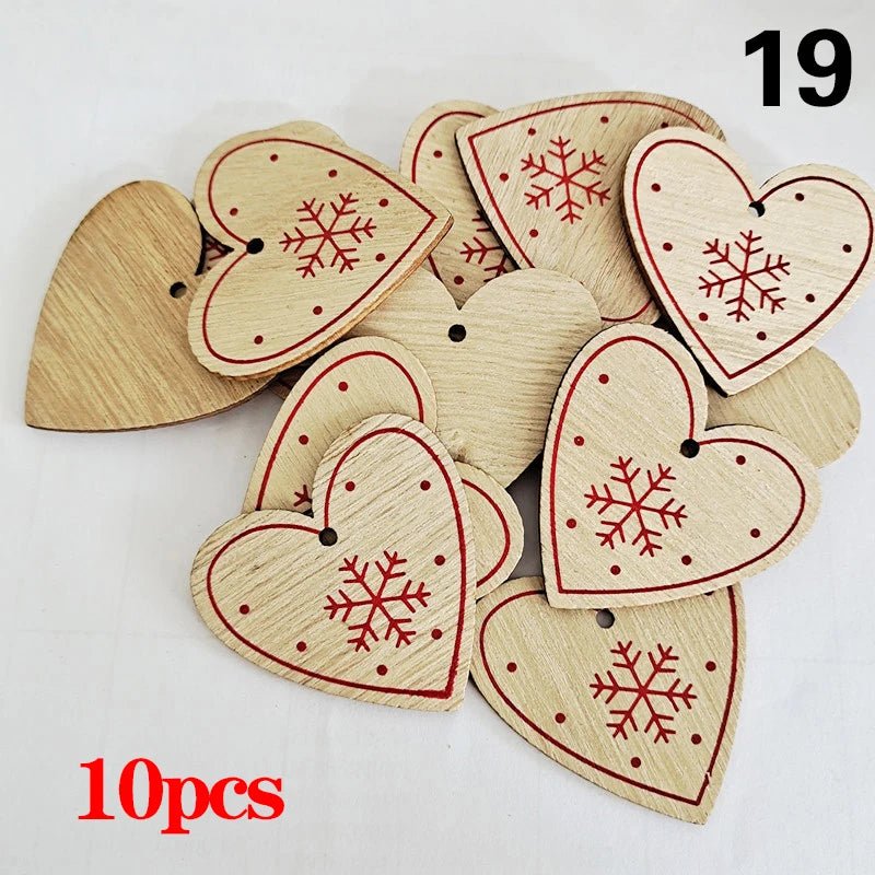 Christmas Wooden Ornaments Hanging Pendants - Festive Fancies