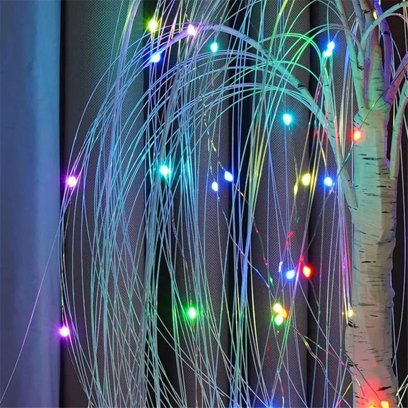 24" Tabletop 60 LED Color Changing Bonsai Weeping Willow Tree with RGB Remote Control, 16 colors, USB or Battery-Operated - Christmas Decor - Lights - Festive Fancies