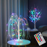 24" Tabletop 60 LED Color Changing Bonsai Weeping Willow Tree with RGB Remote Control, 16 colors, USB or Battery-Operated - Christmas Decor - Lights - Festive Fancies