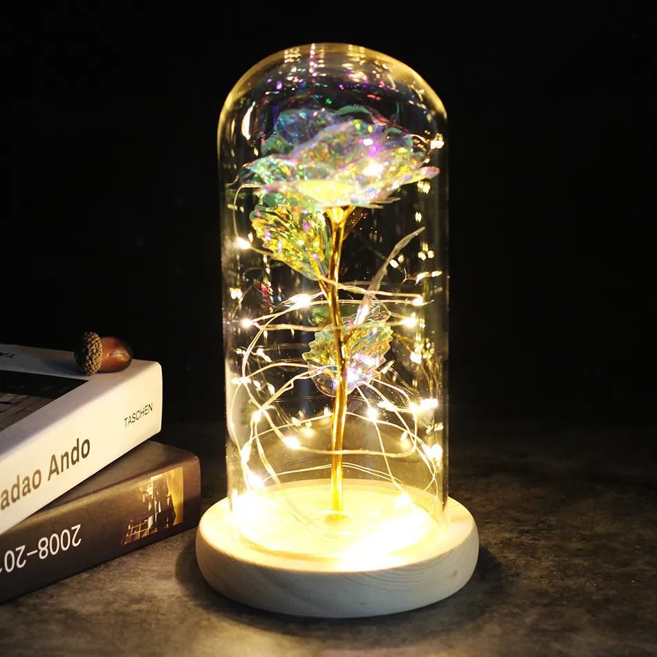 Galaxy Rose Artificial Flower (Beauty and the Beast Rose LED Light) - Festive Fancies