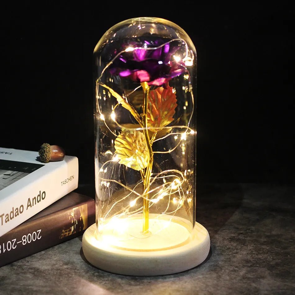 Galaxy Rose Artificial Flower (Beauty and the Beast Rose LED Light) - Festive Fancies