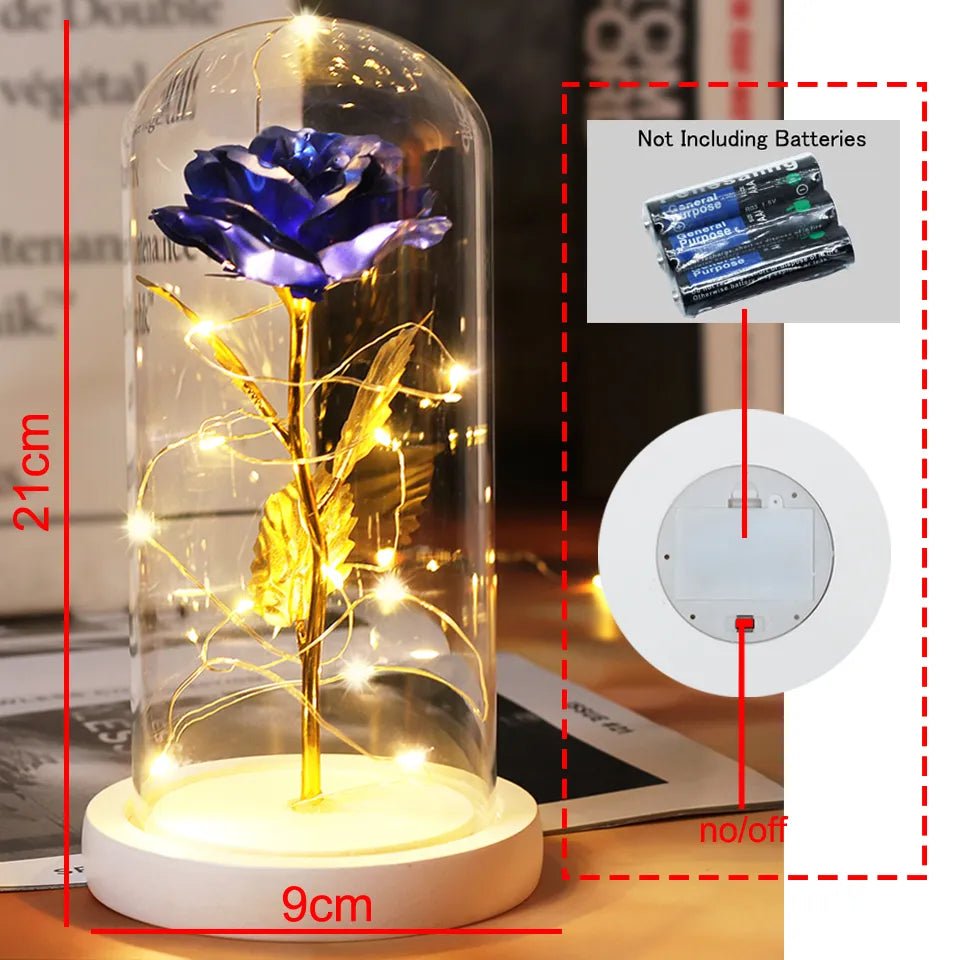 Galaxy Rose Artificial Flower (Beauty and the Beast Rose LED Light) - Festive Fancies