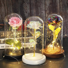 Galaxy Rose Artificial Flower (Beauty and the Beast Rose LED Light) - Festive Fancies
