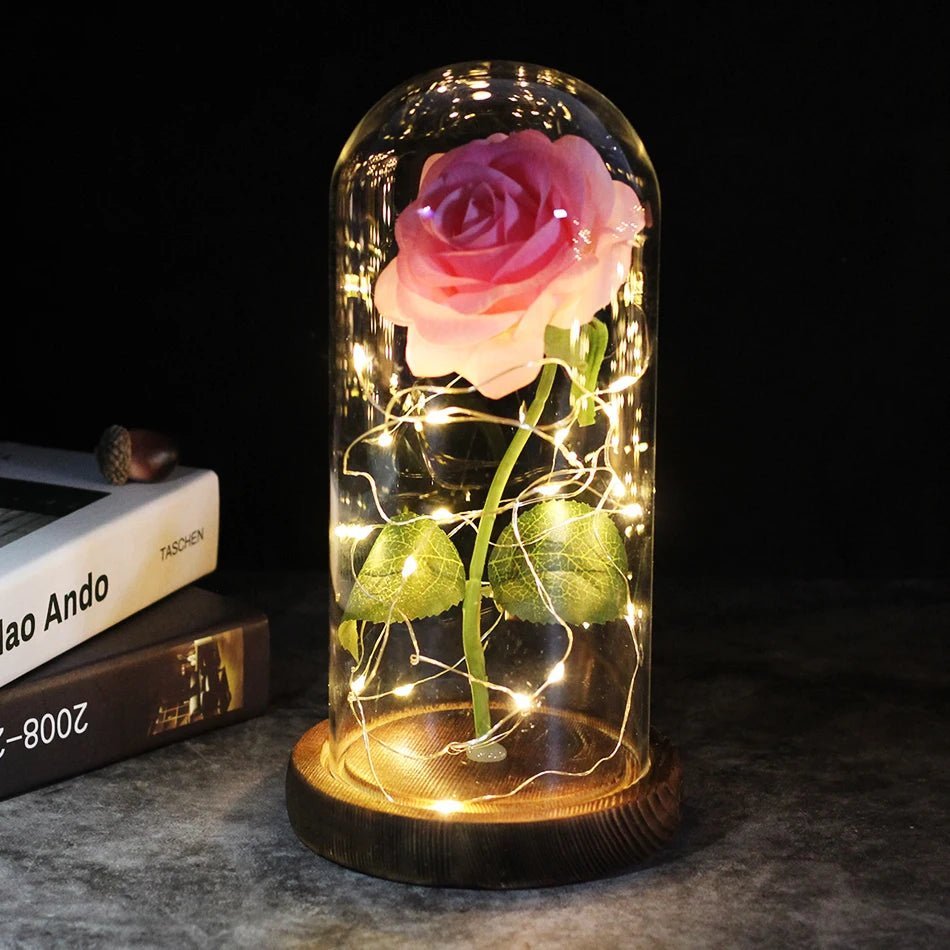 Galaxy Rose Artificial Flower (Beauty and the Beast Rose LED Light) - Festive Fancies
