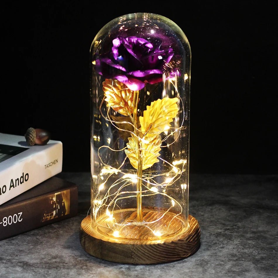 Galaxy Rose Artificial Flower (Beauty and the Beast Rose LED Light) - Festive Fancies