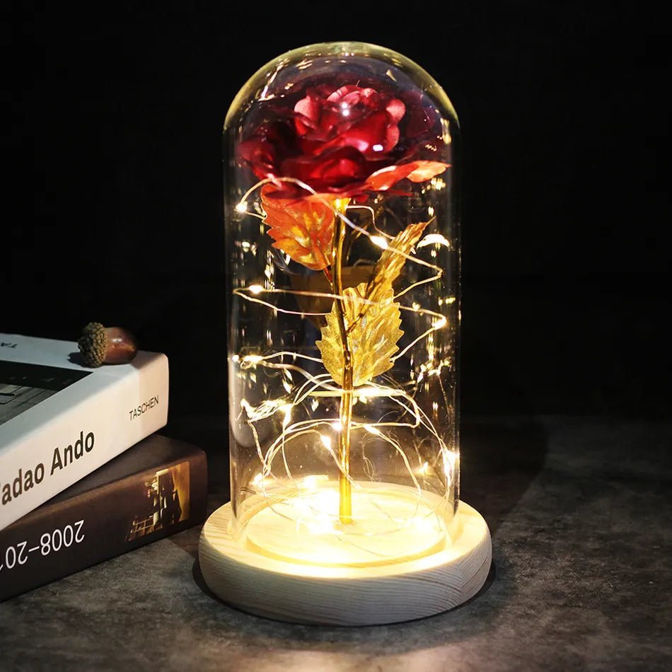 Galaxy Rose Artificial Flower (Beauty and the Beast Rose LED Light) - Festive Fancies