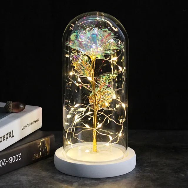 Galaxy Rose Artificial Flower (Beauty and the Beast Rose LED Light) - Festive Fancies