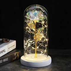 Galaxy Rose Artificial Flower (Beauty and the Beast Rose LED Light) - Festive Fancies