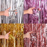 Glitter Tinsel Fringe Backdrop Curtain for Party Decorations - Festive Fancies