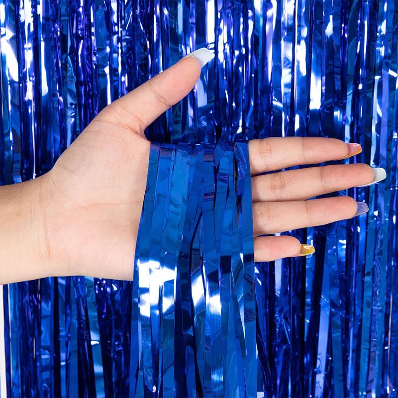 Glitter Tinsel Fringe Backdrop Curtain for Party Decorations - Festive Fancies