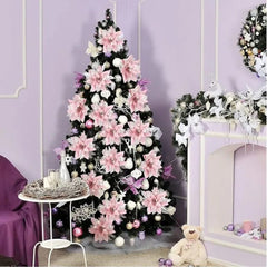 Glittery Artificial Decorative Flowers 5pcs - Festive Fancies