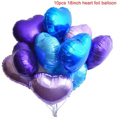 Heart-Shaped 18-inch Aluminum Foil Balloons Set of 10 - Festive Fancies