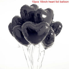 Heart-Shaped 18-inch Aluminum Foil Balloons Set of 10 - Festive Fancies