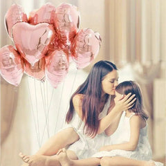 Heart-Shaped 18-inch Aluminum Foil Balloons Set of 10 - Festive Fancies
