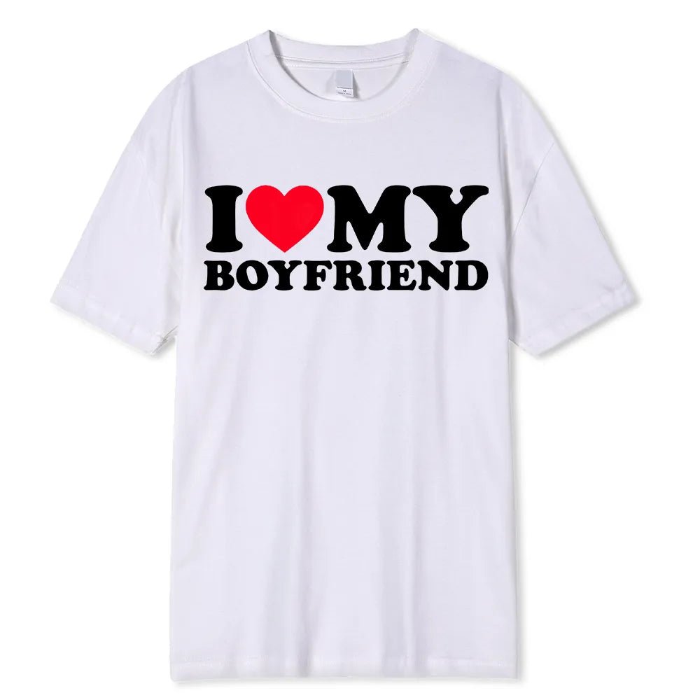 I Love My Boyfriend / I Love My Girlfriend T-shirt Couple Shirts - Festive Fancies