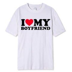 I Love My Boyfriend / I Love My Girlfriend T-shirt Couple Shirts - Festive Fancies