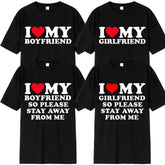 I Love My Boyfriend / I Love My Girlfriend T-shirt Couple Shirts - Festive Fancies