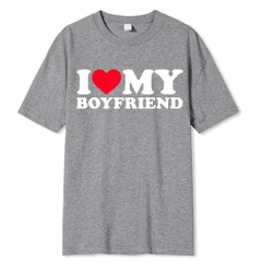 I Love My Boyfriend / I Love My Girlfriend T-shirt Couple Shirts - Festive Fancies