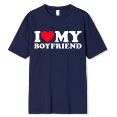 I Love My Boyfriend / I Love My Girlfriend T-shirt Couple Shirts - Festive Fancies