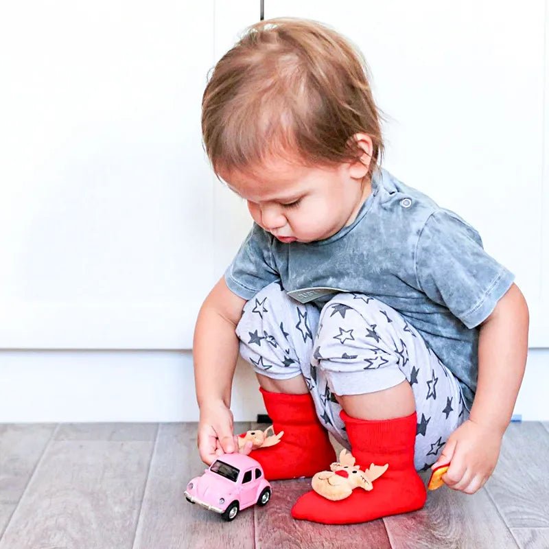Kids Children's Socks for Girls Boys Non-slip Print Cotton - Festive Fancies