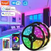 LED RGB5050 Strip Lights Bluetooth or WiFi Compatible with Tuya Smart Life Supports Alexa Google - Festive Fancies
