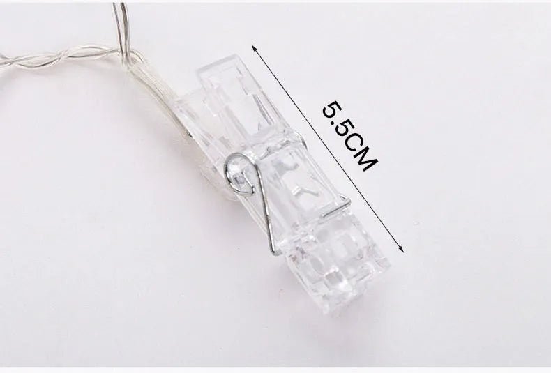LED String Lights Photo Clip Garland - Battery Operated (Batteries NOT Included) - Festive Fancies