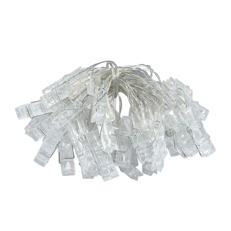 LED String Lights Photo Clip Garland - Battery Operated (Batteries NOT Included) - Festive Fancies