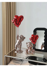 Love Bear Figurine Nordic Modern Resin Home Decor - Festive Fancies