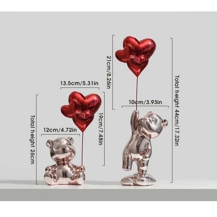 Love Bear Figurine Nordic Modern Resin Home Decor - Festive Fancies