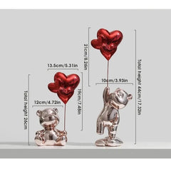 Love Bear Figurine Nordic Modern Resin Home Decor - Festive Fancies