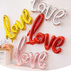 "LOVE" Letter Foil Balloons for Valentines, Weddings, Engagement Parties, Anniversaries, Romantic Celebrations - Festive Fancies