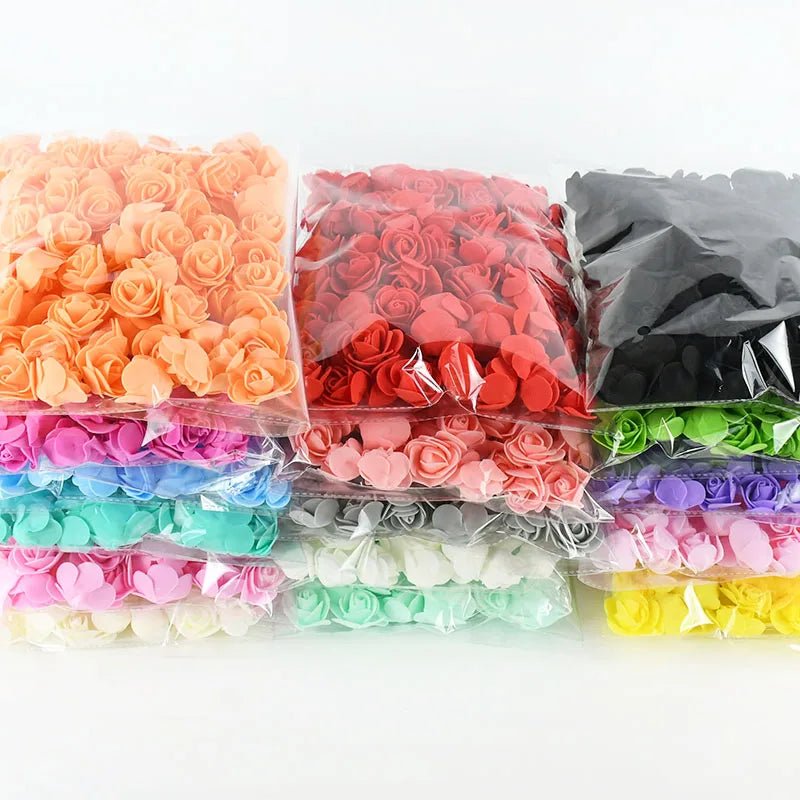 PE Foam Rose Heads Artificial Flowers - Set of 50/100/200 - Festive Fancies