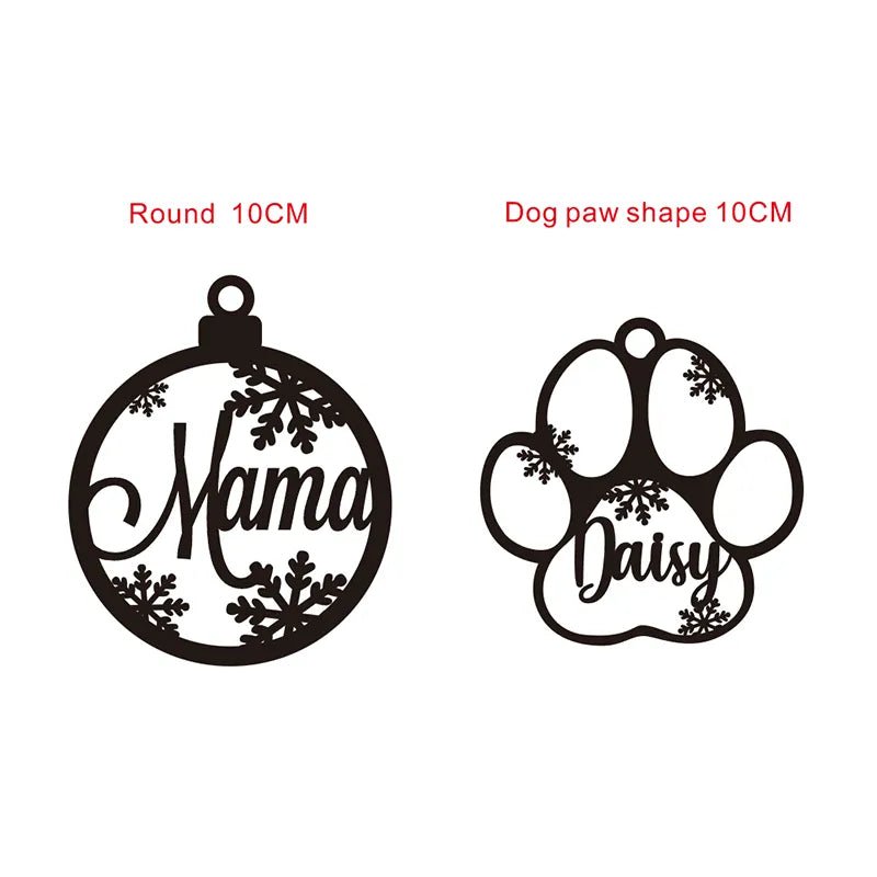 Personalised Laser Cut Names Christmas Tree Ornament Baubles - Festive Fancies