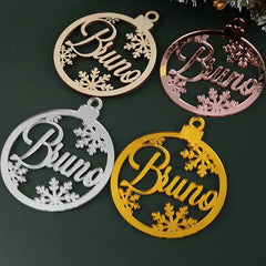 Personalised Laser Cut Names Christmas Tree Ornament Baubles - Festive Fancies