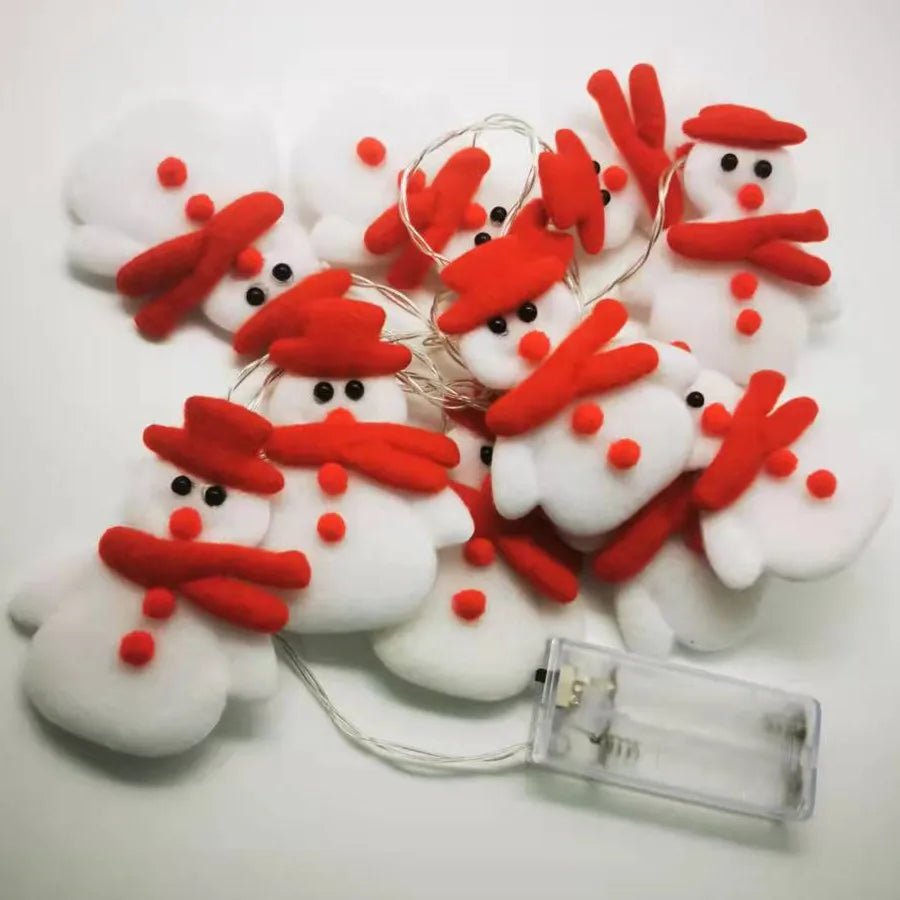 1.8m 10 LED Warm White String Lights Santa Snowman Elk Garland, Battery-Operated - Christmas Decor - Lights - Festive Fancies