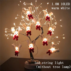 1.8m 10 LED Warm White String Lights Santa Snowman Elk Garland, Battery-Operated - Christmas Decor - Lights - Festive Fancies